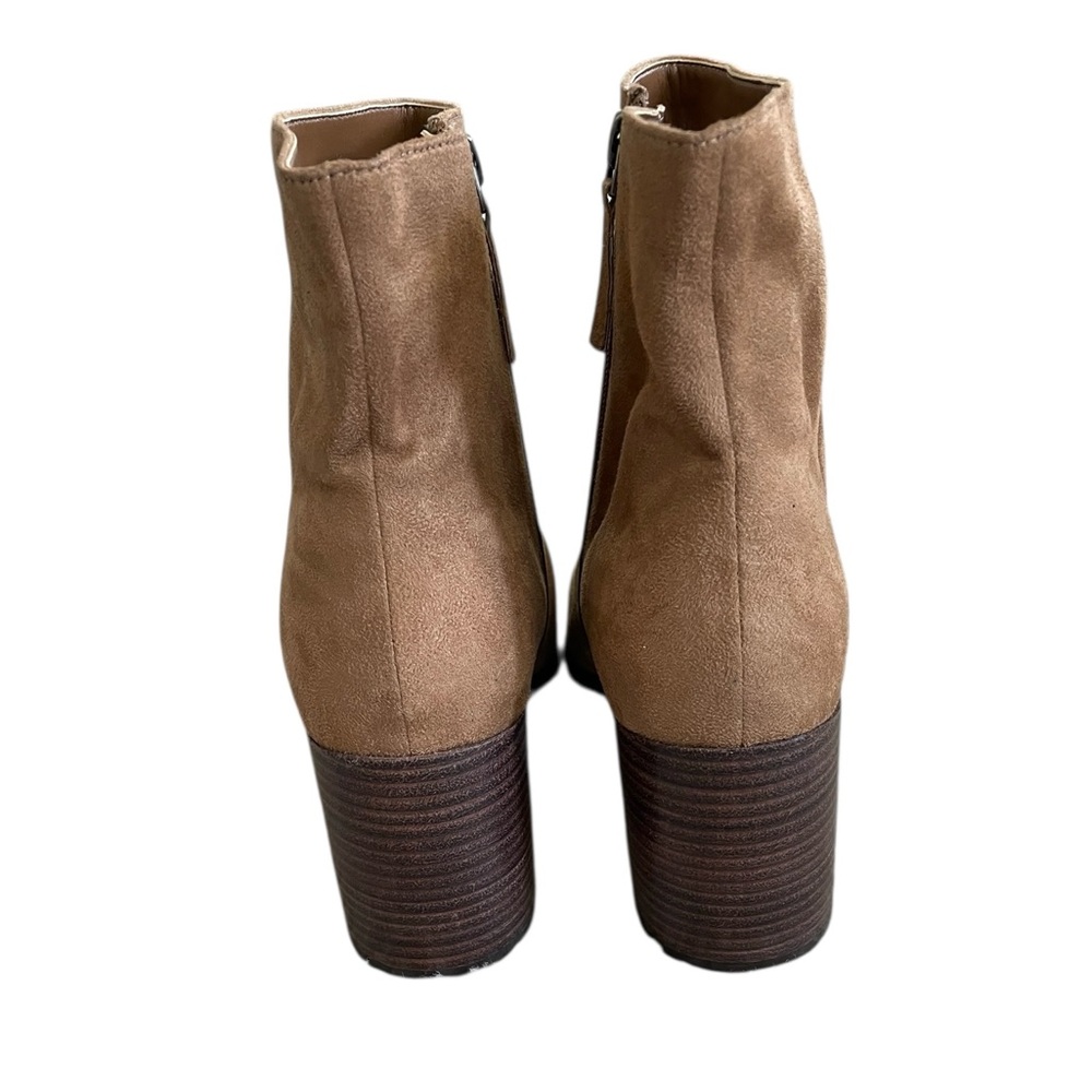 LINEA PAOLO Women's Light Tan Suede Sadie Block Heel Bootie Classic Size 12 - Picture 5 of 9